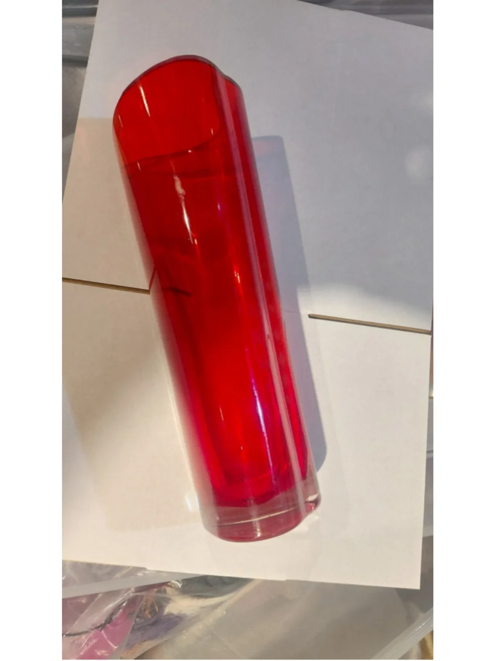 Unbranded Red Heart Shaped Glass Vase One Size